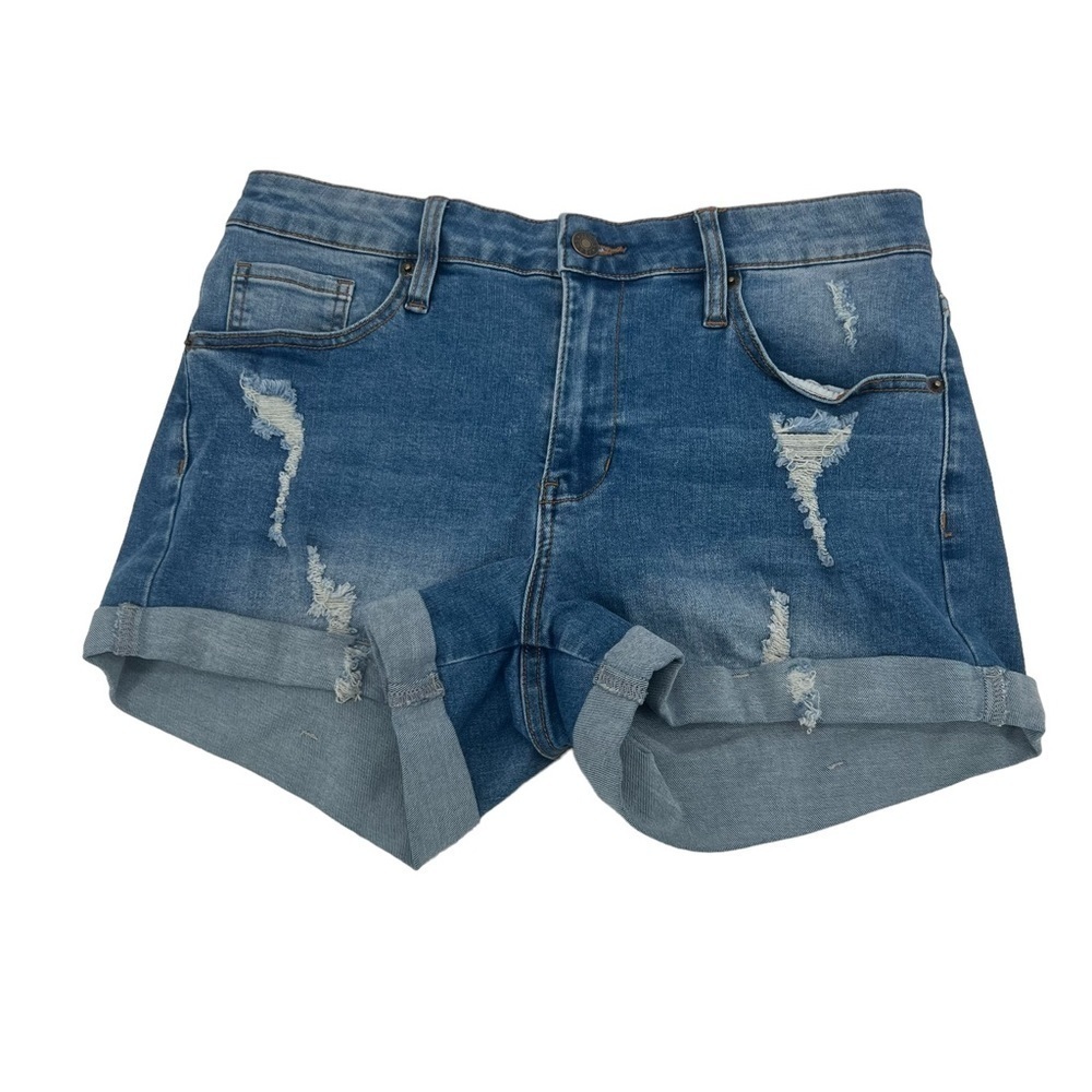 JEANS Cuffed Hem Distressed Jean Shorts Size Medium Women’s